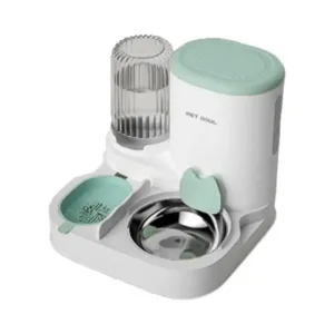 Feeder and Water Dispenser Set 2 in 1 Pet Food Feeder Water Dispenser Large Capacity Pet Feeding Station for Cats Dogs Rabbits