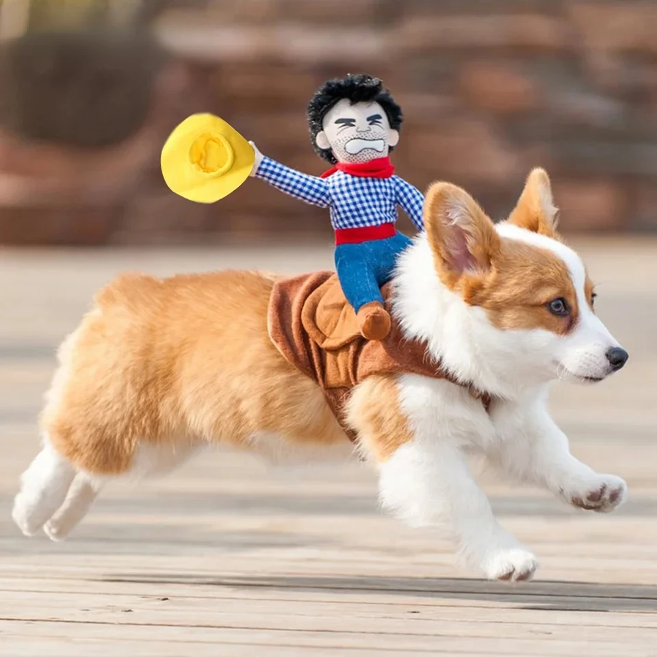Halloween Party Dog Clothes Funny Cowboy Dressing Up Jacket Coats French Bulldog Chihuahua Costumes for Small Large Dogs