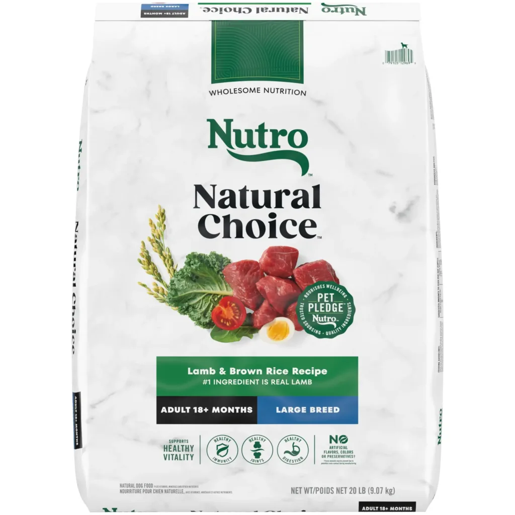 Nutro Natural Choice Adult Large Breed Dry Dog Food, Lamb and Brown Rice Recipe, 20 Lbs