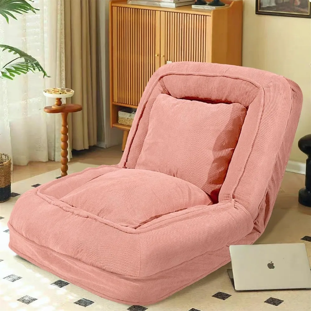 Upholstered Human Dog Bed for Adult Foldable, Convertible Lazy Sofa with 5 Adjustable Positions, Comfy Tatami Bean Bag Sofa