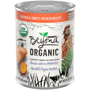 Purina Organic Wet Dog Food Ground Entree Chicken & Sweet Potato Recipe, 13 oz Cans (12 Pack)